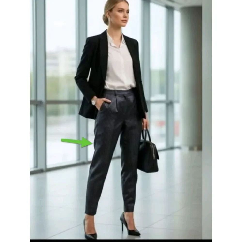 Black Pinstripe Women's Pants